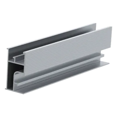 Riel 3 para montaje de módulos fotovoltaicos de aluminio anodizado de 4400mm.