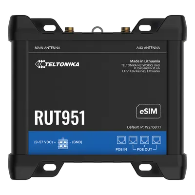 Router industrial Teltonika RUT951-POE 4G LTE con PoE y eSIM