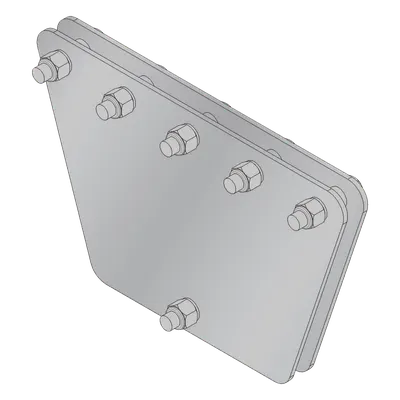 Placas Igualadoras / 5 Retenidas / Acero ASTM A-36 / Galvanizado en Inmersión / 30x30x50 cm (11.8x11.8x19.7 in)