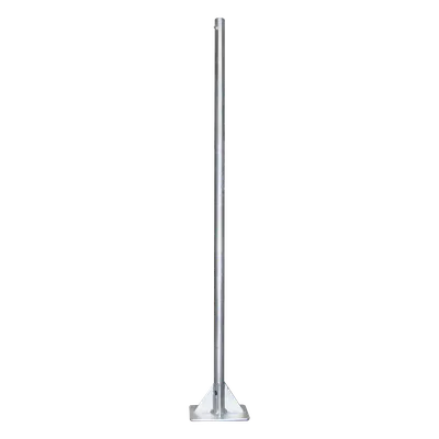 Mástil de Acero / 2 m (6.6 ft) de Altura / Tubo 2" Calibre 18 / Base 30 x 30 cm / Galvanizado por Inmersión en Caliente / Opresor Integrado