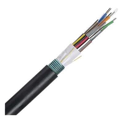 Cable de Fibra Óptica / 6 Hilos / Planta Externa / Armado / Multimodo OM4 50/125 / MDPE / Bloqueo de Agua en Seco / Enterrado Directo