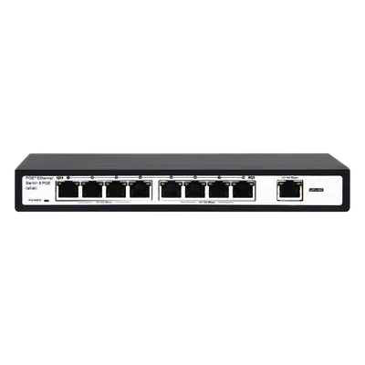 Switch PoE / 100 Metros PoE / 8 puertos 802.3af/at ( 132.5 W ) 10/100Mbps + 1 puerto Uplink