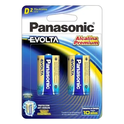 Pila alcalina Panasonic LR20EGL/2B tipo D de 1.5 V, paquete de 2