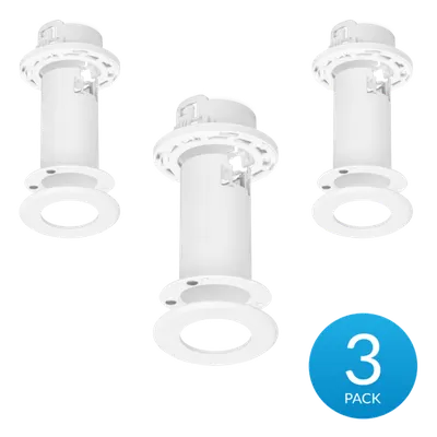 Montaje de techo empotrado / Perfil bajo 51 mm (2") / Placa magnética 85 mm (3.33") / Corte 54 mm / Kit 3 unidades