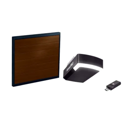 KIT COMPLETO Incluye /Puerta D/ Garage / APDOORB 12x8 Pies / Lisa Linea Central / Imitacion madera / Insulada / Interfase ACCESSWIFI / Motor FS1000M / 1/2HP / Fuerte/Silencioso/Luz LED/Motor DC .