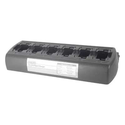 Multicargador de escritorio / 6 cavidades / Carga simultánea / 100-240 VCA / Ni-Cd Ni-MH Li-Ion Li-Po / Motorola CP150 CP200 CP250 EP450 DEP450 PR400