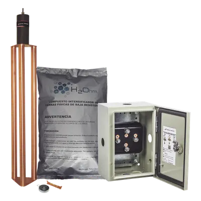 Kit de puesta a tierra / 70 A / Electrodo + Filtro + Acoplador 1500 A / Gabinete NEMA 4 / 20x30x12 cm (7.9x11.8x4.7 in)
