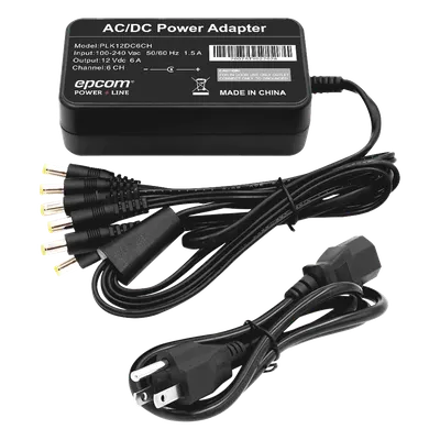 Fuente de poder EPCOM POWERLINE PLK12DC6CH, 12 Vcc y 6 salidas