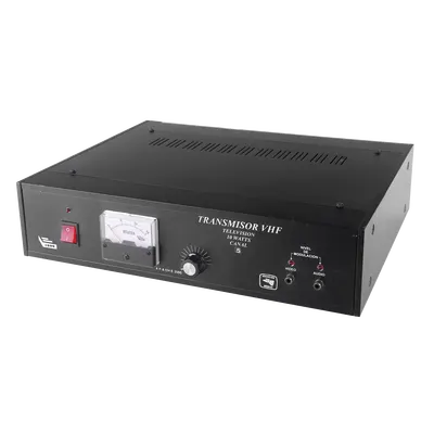 Transmisor de TV / 10W RMS Ajustable / Canal 9 VHF / Operación 24/7 / 50°C / Aluminio