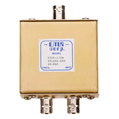 Divisor de Potencia de 2 Vías / 30-960 MHz / 0.5 W / BNC Hembra / 1.1 x 2.2 x 3.3 pulgadas