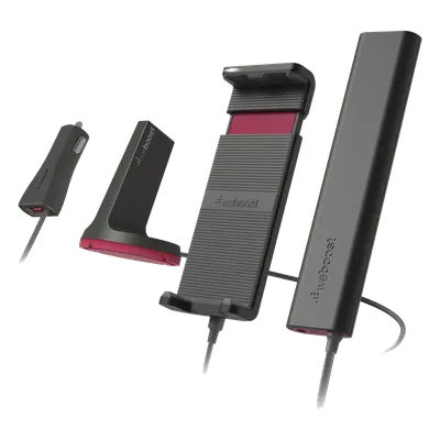 Amplificador de Señal Celular para Vehículos / 4G LTE y 3G / Cobertura 32x / Puerto USB 5V/2.1A / Soporte hasta 7.5 Pulgadas / Antena Magnética