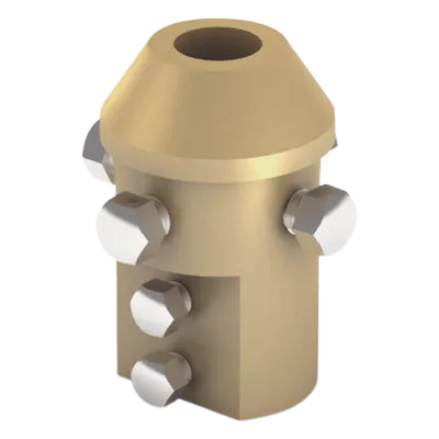 Adaptador de Punta Pararrayo / Mástil 1 1/2" (38.1 mm) / Latón / Conductores 8-10 mm / Sección 50-70 mm² / 655 g