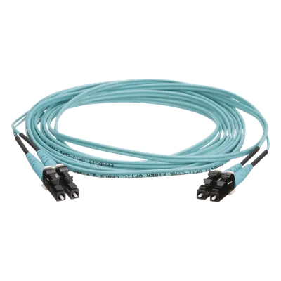 Jumper de Fibra Óptica / Multimodo OM4 50/125 / LC-LC Duplex / OFNR Riser / Aqua / 15 m (49.21 ft)