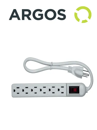 Barra multicontactos ARGOS 9700250 con 6 tomas aterrizadas