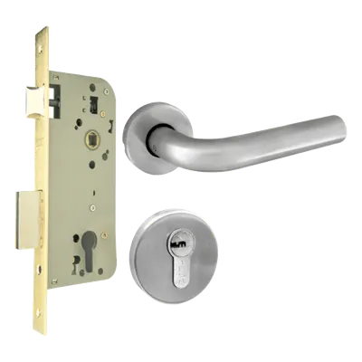 Kit de Manija y Mecanismo para Puerta / Acero Inoxidable / Puertas 35-45 mm / ANSI Grado 2 / 600,000 Ciclos / Cilindro 35 x 35 mm