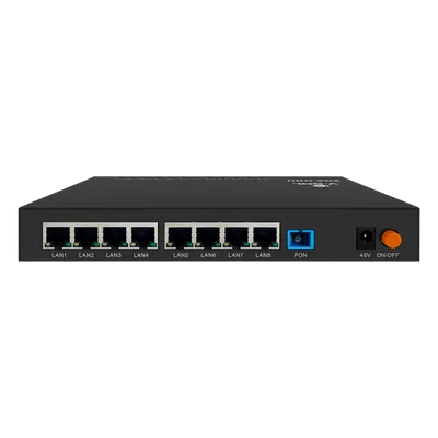 ONU Dual EPON/GPON / 8 Puertos PoE 802.3at Gigabit / 1 Puerto SC/UPC / Triple Play / Gestión OLT