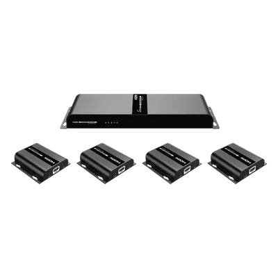 Extensor y Divisor HDMI / 1 Entrada a 4 Salidas / 1080P @ 60 Hz / Alcance 120 m (393.7 ft) / Cat 6/6a / PoC / IR Bidireccional