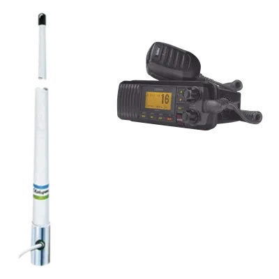 Radio móvil VHF marino UNIDEN UM-385BK/5101 con GPS y antena incluida