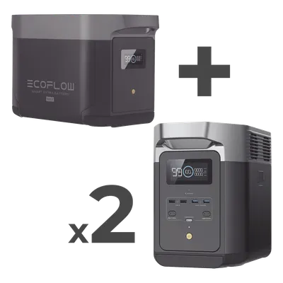 Kit Estación de Energía Portátil / 6144Wh Total / 2400W Continuo / 4800W Pico / LiFePO4 / WiFi & Bluetooth / 23 kg