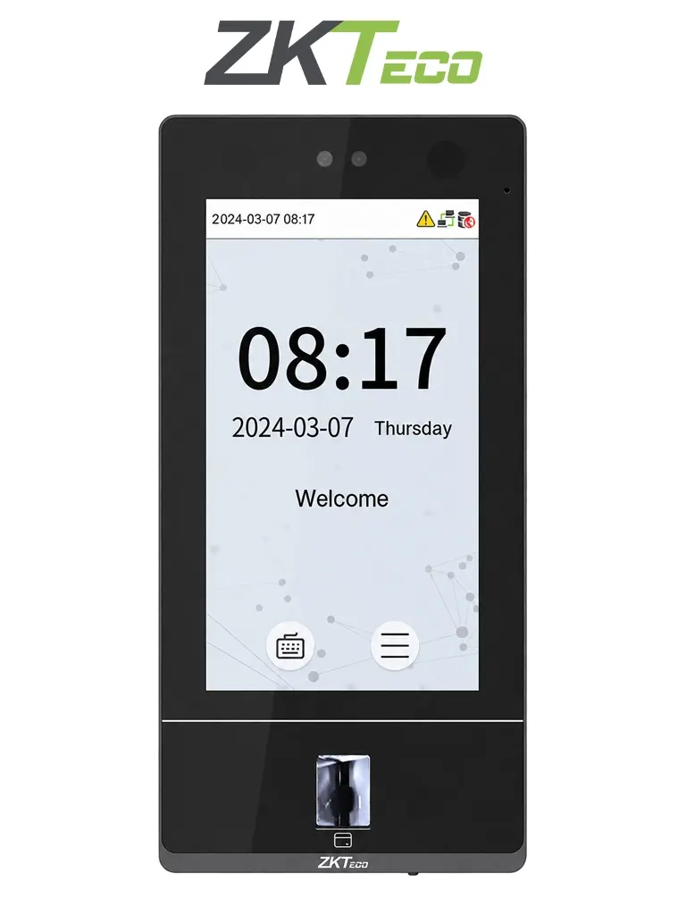 Terminal de acceso ZKTeco SenseFace 7A con pantalla táctil de 7 pulgadas