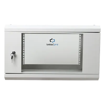 Gabinete de pared LINKEDPRO SR1906LH3GW de 6U con puerta de cristal
