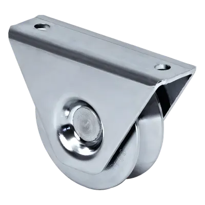 Rueda para Puerta Corrediza / Acero Galvanizado 10 cm (3.9 in) / Capacidad 220 kg / Canal Tipo V / Montaje Inferior / 1 Rodamiento