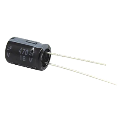 Capacitor Electrolítico de Aluminio / 470 µF / 16 Vcc / 105 °C / Radial / 8 x 11 mm