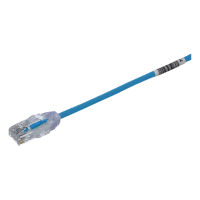 Cable de Parcheo Cat6 / UTP / 28AWG / Diámetro Reducido 3.8 mm / 0.5 m (1.64 ft) / Azul / LSZH-CM / PoE Tipo 3-4