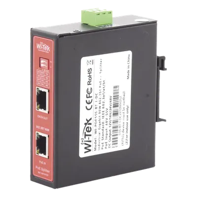 Splitter PoE industrial WI-TEK WIPOE55SBTIDC con salida seleccionable