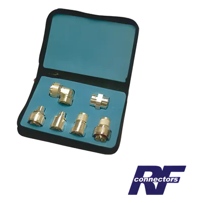 Kit de Adaptadores RF / 7-16 DIN y N / 6 Piezas / Rectos y Angulares / Telecomunicaciones