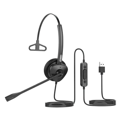 Diadema USB monoaural FANVIL HT301U con audio HD y ENC
