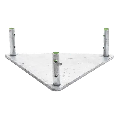 Base para Torre / Placa de Acero 1/4' / Niple 3/4' Galvanizado / Concreto Estructurado / Compatible TZ30