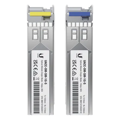 Módulo SFP UBIQUITI UACC-OM-SM-1G-S-2 BiDi de 1 Gbps para fibra