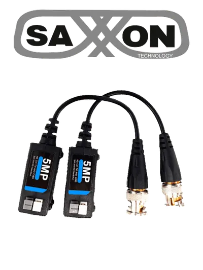 SAXXON SXCF500 - Par de Transceptores Pasivos / Botones Push / 5MP hasta 200 Metros / 1080P hasta 250 Metros / Soporta HDCVI / AHD / TVI / CBVS / Fácil Conexión