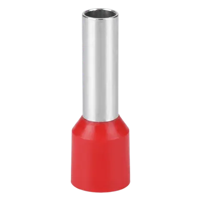 Conector Ferrule / 6 AWG (10 mm²) / Conductor Latón Estañado / Aislamiento PVC Rojo / 25 Piezas