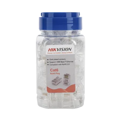 Conectores RJ45 Cat 6 HIKVISION DS-1M6UA-15U, bote con 100 piezas