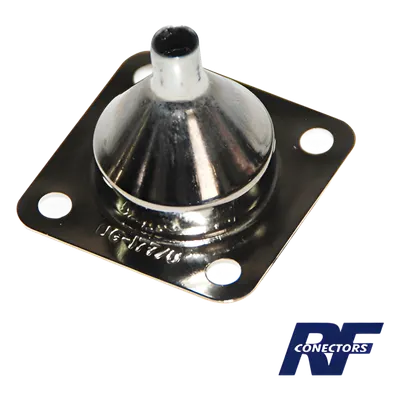 Campana de Montaje para Conector de Chasis / 4 Perforaciones a 18 mm / Frecuencia 0.6 a 300 MHz / Acoplamiento Roscado UHF / 0.141' (3.58 mm) Diámetro