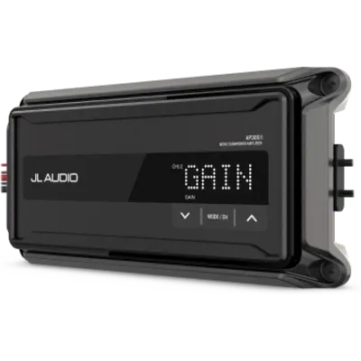 Amplificador Náutico Monobloque / Clase D / 200 W RMS a 4 Ω / 300 W RMS a 2 Ω / IP67 / 9-16 VDC / Filtro Paso Alto-Bajo / Refuerzo de Graves / JL Audio