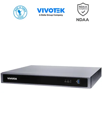 VIVOTEK ND9326P - NVR 8 canales con 2 bahías y 8 puertos PoE FE RJ45, además de 1 puerto GE RJ45, ciberseguridad Trend Micro, Deep Search y Smart VCA Search, compatible con NDAA y ONVIF.