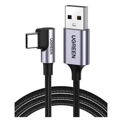 Cable USB-A a USB-C / 2 m (6.56 ft) / Conector 90° / Carga 60W / 480 Mbps / Nylon Trenzado / Aluminio