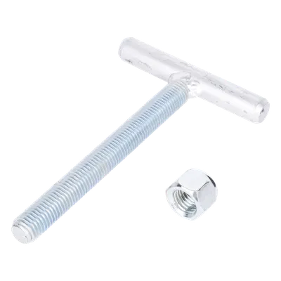 Ancla para base triangular / Varilla roscada 3/4' / ASTM-36 Cal. 16 / Galvanizado electrolítico / 18 cm varilla / 12 cm travesaño