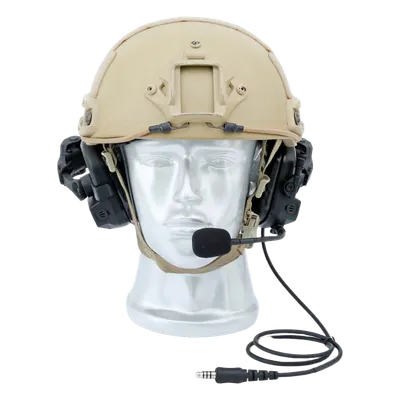 Auriculares Tácticos de Comunicación / Protección Auditiva 30 dB / Talk-Through / Autonomía 180 h / IP65 / Micrófono Boom Cancelación Ruido / Quick-Release