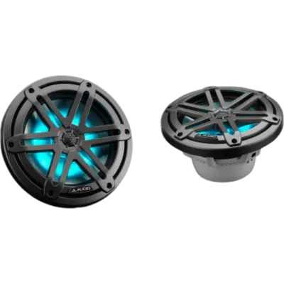 Par de Bocinas Náuticas JL Audio M3 / 7.7" / Coaxial / 70 W RMS / LED RGB / Rejilla Deportiva Gris / 90.5 dB / 45 Hz-25 kHz / 4 Ω