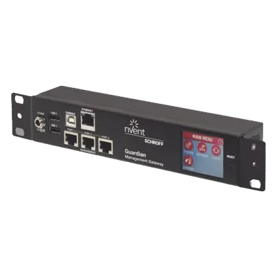 Gateway de Gestión Ambiental / 1U Rack / 48 Sensores / 3 Puertos RJ45 / Alcance 40 m (131.2 ft) / LCD Táctil / SNMP BACnet Modbus/TCP