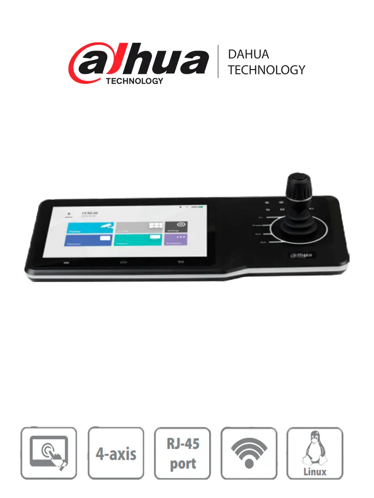 DAHUA NKB5000-F - Teclado Controlador de Red HD/ Control de PTZs, DVRs, NVRs e IPC/ 4 Salidas HDMI/ Soporta Función de Videowall/ Soporta Resolución 4k/ Onvif/ Teclado Inalámbrico/ Pantalla Tactil de 10 Pulgadas/ Wifi/ RS232/RS485/