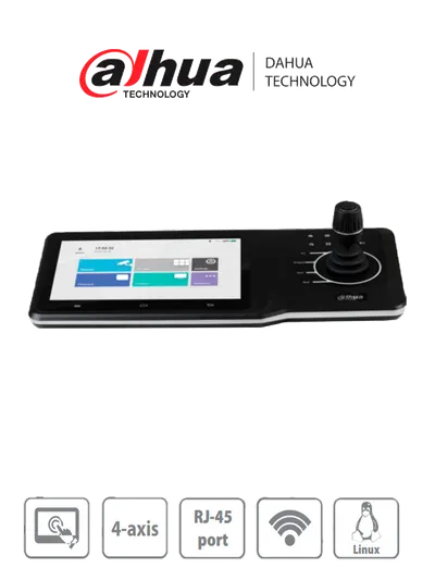 DAHUA NKB5000-F - Teclado Controlador de Red HD/ Control de PTZs, DVRs, NVRs e IPC/ 4 Salidas HDMI/ Soporta Función de Videowall/ Soporta Resolución 4k/ Onvif/ Teclado Inalámbrico/ Pantalla Tactil de 10 Pulgadas/ Wifi/ RS232/RS485/