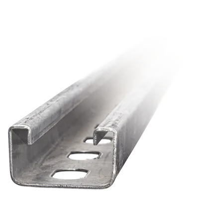 Canal Perforado / 4 x 2 cm / Calibre 12 / 3 m (9.84 ft) / Acero Pregalvanizado