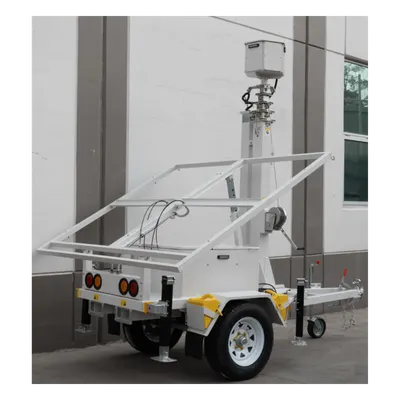 Remolque con Mástil Retráctil / 7.5 m (24.6 ft) / Videovigilancia e Iluminación / Montaje Adaptable / Energía Solar / Baterías