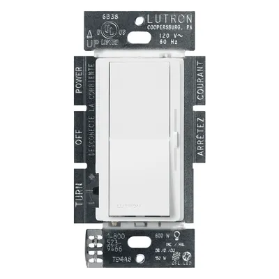 Atenuador de pared Lutron Diva C·L DVSCCL153PSW para LED y CFL