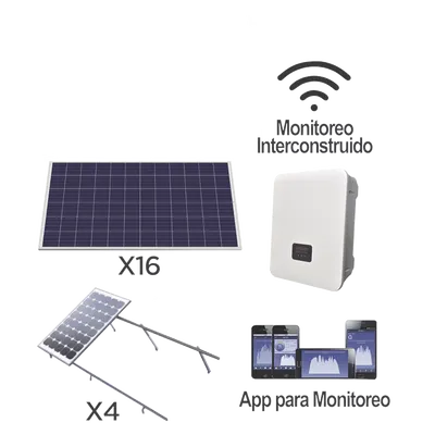 Kit Solar de Interconexión / 5 kW / 220 Vca / Inversor Cadena / Paneles 330 W